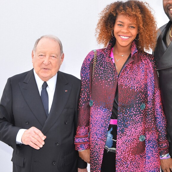 Daniel Tribouillard, Luthna Plocus et son compagnon Teddy Riner au défilé de Léonard, collection prêt-à-porter automne-hiver 2018/2019, à Paris, le 5mars 2018 © CVS-Veeren / Bestimage