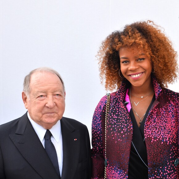 Daniel Tribouillard, Luthna Plocus et son compagnon Teddy Riner au défilé de Léonard, collection prêt-à-porter automne-hiver 2018/2019, à Paris, le 5mars 2018 © CVS-Veeren / Bestimage