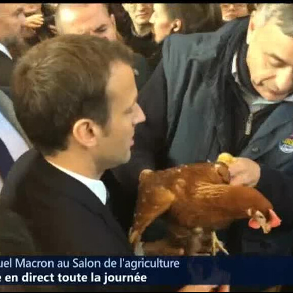 Emmanuel Macron en visite au Salon de l'Agriculture à Paris. Le 24 février 2018.