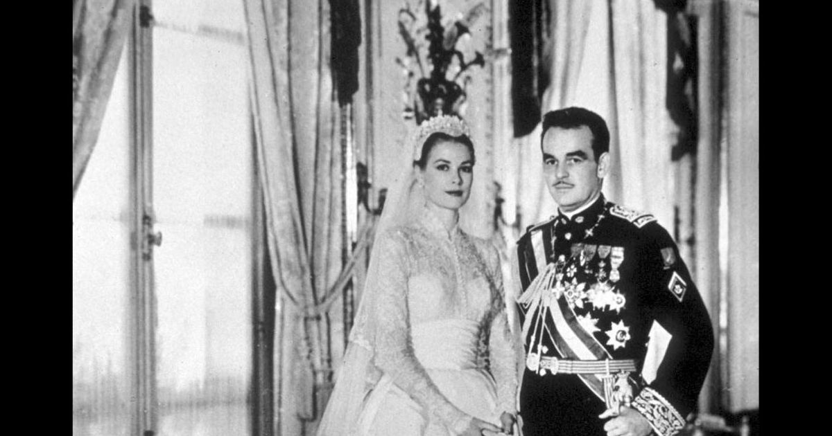 Mariage de Grace Kelly et du prince Rainier à Monaco, avril 1956