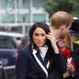 Le prince Harry et sa fiancée Meghan Markle viennent célébrer la journée internationale de la femme à Millennium Point à Birmingham le 8 mars 2018.