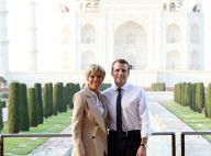 Brigitte et Emmanuel Macron amoureux radieux et impressionnés face au Taj Mahal