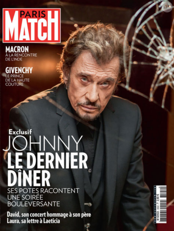 "Johnny Hallyday, le dernier dîner", un récit magnifique dans Paris Match, en kiosques ce 15 mars 2018.