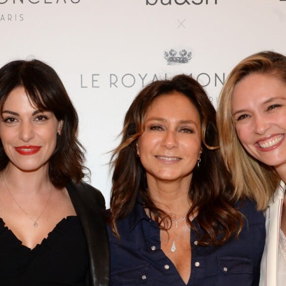 Exclusif - Sharon Krief, Barbara Boccara, les créatrices de la marque Ba&Sh, Noémie Elbaz, Lilou Fogli lors de l'inauguration de la boutique Ba&Sh à l'hôtel Royal Monceau à Paris le 15 mars 2018. Pour la toute première fois, Ba&sh collabore avec Le Royal Monceau et imagine pour l'occasion un pop-up store inédit au sein du palace de la capitale. Deux entités aux univers respectifs qui se ressemblent, à la fois chics et parisiens. Audace, ambition et féminité ont été les maîtres mots dans l'élaboration de ce tout nouveau projet imaginé par Barbara et Sharon, fondatrices de la marque, qui souhaitaient également y apporter une dimension internationale en choisissant ce cadre exclusif. Au programme, la totalité des pièces de la collection printemps-été 2018 de la griffe mais aussi des lignes capsules ultra-inédites en édition limitée vendues uniquement au Royal Monceau, le tout niché dans un espace chaleureux et boisé. Une nouvelle adresse éphémère à découvrir dès maintenant, pour une durée de 6 mois. © Rachid Bellak / Bestimage