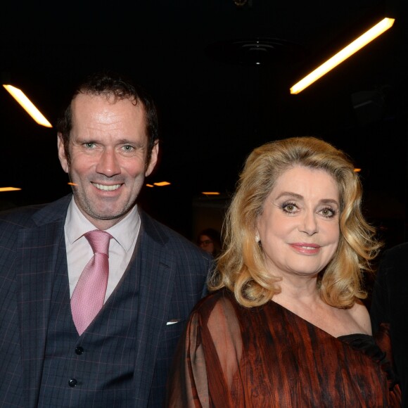 Christian Vadim et sa mère Catherine Deneuve, présidente du jury des Globes de Cristal 2017 - 11e cérémonie des Globes de Cristal au Lido à Paris, le 30 janvier 2017. © Rachid Bellak/Bestimage