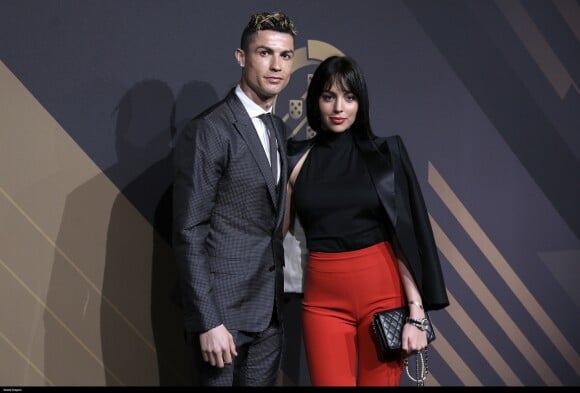 Cristiano Ronaldo et Georgina Rodriguez lors de la cérémonie des Quina Awards, à Lisbonne le 19 mars 2018.