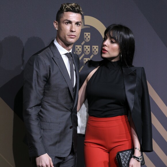Cristiano Ronaldo et Georgina Rodriguez lors de la cérémonie des Quina Awards, à Lisbonne le 19 mars 2018.