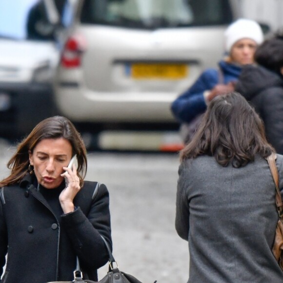 Michel Gaudin (directeur de cabinet de l'ancien président, et ex-Préfet de police de Paris entre 2007 et 2012), Véronique Waché (conseillère en communication de Nicolas Sarkozy) et Pierre Régent (directeur des relations institutionnelles du groupe AccorHotels) - Nicolas Sarkozy s'est rendu sur le plateau de TF1 lors du journal télévisé de 20 heures après sa mise en examen puis a été dîner avec sa femme Carla et son équipe dans le restaurant italien de la rue de la Pompe "Giulio Rebellato" à Paris le 22 mars 2018. L'ancien président de la République s'est exprimé pour la première fois, sur le plateau de TF1 face à Gilles Bouleau, ce jeudi 22 mars. Moins de 24 heures après sa mise en examen pour "corruption passive", "financement illégal de campagne électorale" et "recel de fonds publics libyens", dans l'affaire du financement de sa campagne de 2012.  Nicolas Sarkozy went at TF1 during the television news of 20 hours after his indictment then was dinner with Carla and his team in an Italian restaurant "Giulio Rebellato" in Paris on the 22nd March 2018. The former President of the Republic spoke for the first time on the set of TF1 against Gilles Bouleau, Thursday, March 22. Less than 24 hours after indictment for "passive bribery", "illegal campaign financing" and "concealment of Libyan public funds", in the case of financing its 2012 campaign.22/03/2018 - Paris