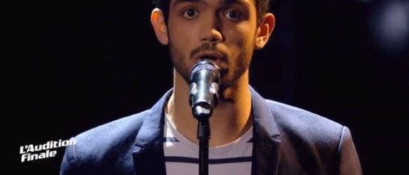 Alhan lors de l'audition finale de "The Voice 7" (TF1), épisode diffusé samedi 24 mars 2018.