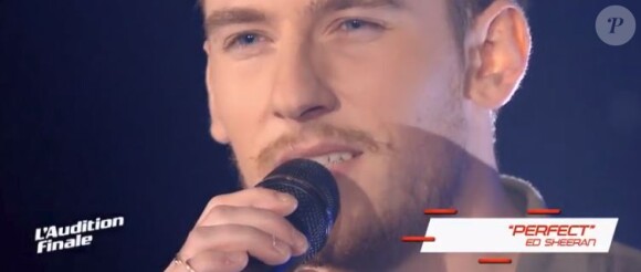 Casanova lors de l'audition finale de "The Voice 7" (TF1), épisode diffusé samedi 24 mars 2018.