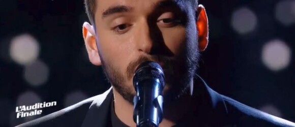 Gabriel lors de l'audition finale de "The Voice 7" (TF1), épisode diffusé samedi 24 mars 2018.