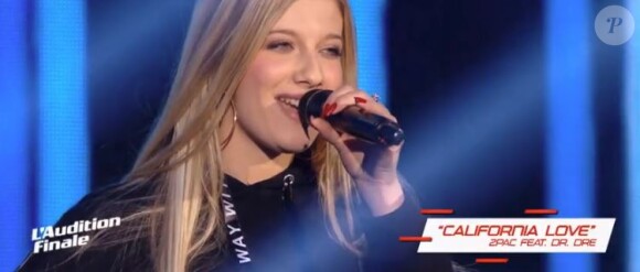 Laura lors de l'audition finale de "The Voice 7" (TF1), épisode diffusé samedi 24 mars 2018.
