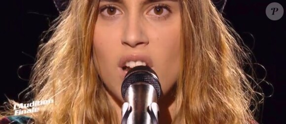 Liv Del Estal lors de l'audition finale de "The Voice 7" (TF1), épisode diffusé samedi 24 mars 2018.