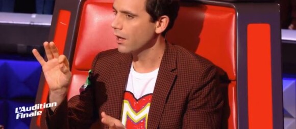 Mika lors de l'audition finale de "The Voice 7" (TF1), épisode diffusé samedi 24 mars 2018.