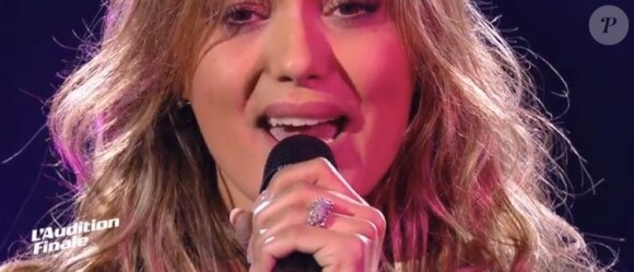 Yasmine Ammari lors de l'audition finale de "The Voice 7" (TF1), épisode diffusé samedi 24 mars 2018.