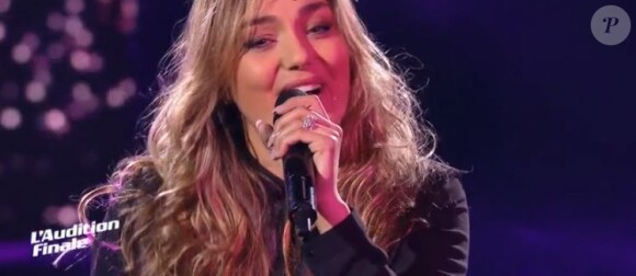 Yasmine Ammari lors de l'audition finale de "The Voice 7" (TF1), épisode diffusé samedi 24 mars 2018.