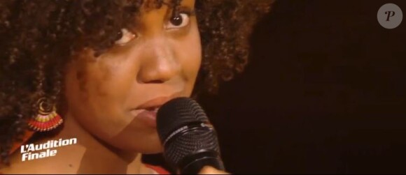 Yvette lors de l'audition finale de "The Voice 7" (TF1), épisode diffusé samedi 24 mars 2018.