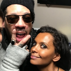 Karine Le Marchand, Cristina Corudla et JoeyStarr - Concert de Suprême NTM (Joeystarr et Kool Shen) à L'AccorHotels Arena à Paris le 10 mars 2018.