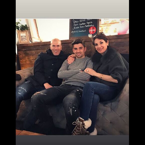 Zinédine Zidane, sa femme Véronique et leur fils Enzo sur Instagram le 26 mars 2018.