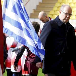 Le prince Albert II de Monaco, la princesse Charlene de Monaco et leurs enfants, le prince Jacques et la princesse Gabriella - 8ème édition du tournoi de rugby Sainte-Dévote au Stade Louis II à Monaco, le 31 mars 2018. © Jean-François Ottonello/Nice Matin/Bestimage