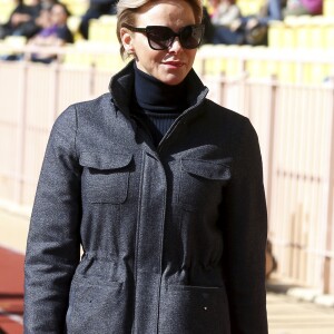 La princesse Charlene de Monaco - 8ème édition du tournoi de rugby Sainte-Dévote au Stade Louis II à Monaco, le 31 mars 2018. © Jean-François Ottonello/Nice Matin/Bestimage