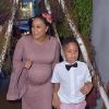 Tia Mowry et son fils Cree Taylor Hardrict - Tia Mowry enceinte fête sa baby shower en famille et avec des ses amis au restaurant Il Pastaio à Beverly Hills, le 2 avril 2018