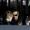 Colin Farrell passe du temps avec son fils Henry et sa compagne au Starbucks à Los Angeles. Le 17 janvier 2018