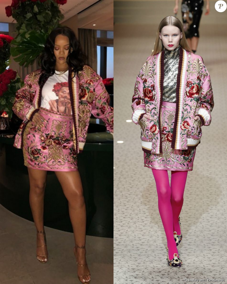 Rihanna Craque Pour Une Tenue Dolce Gabbana Collection Automne Hiver 2018 2019 Purepeople