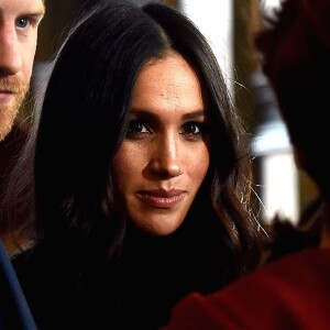 Le prince Harry et Meghan Markle lors d'une réception pour les jeunes au palais de Holyroodhouse à Edimbourg, Ecosse, le 13 février 2018.