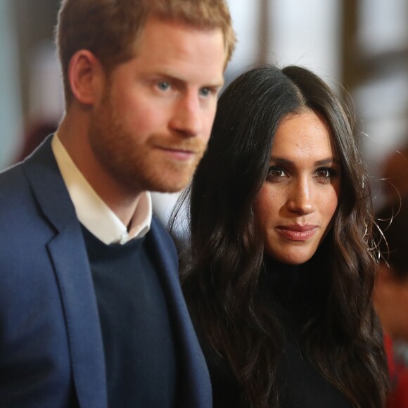 Le prince Harry et Meghan Markle lors d'une réception pour les jeunes au palais de Holyroodhouse à Edimbourg, Ecosse, le 13 février 2018.