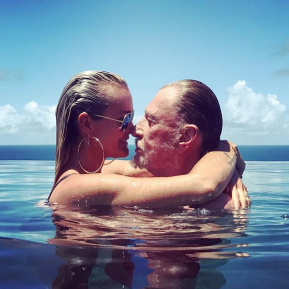 Johnny et Laeticia Hallyday au temps du bonheur à Saint-Barthélemy. Août 2018.