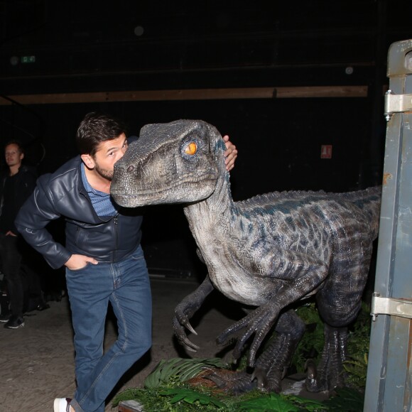 Christophe Beaugrand à l'exposition "Jurassic World" à la Cité du Cinéma. Saint-Denis, le 12 avril 2018. © Denis Guignebourg/Bestimage