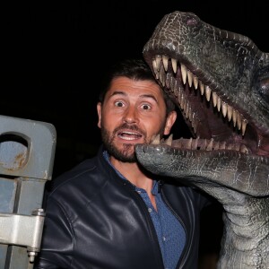 Christophe Beaugrand à l'exposition "Jurassic World" à la Cité du Cinéma. Saint-Denis, le 12 avril 2018. © Denis Guignebourg/Bestimage