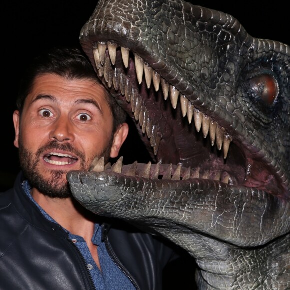 Christophe Beaugrand à l'exposition "Jurassic World" à la Cité du Cinéma. Saint-Denis, le 12 avril 2018. © Denis Guignebourg/Bestimage