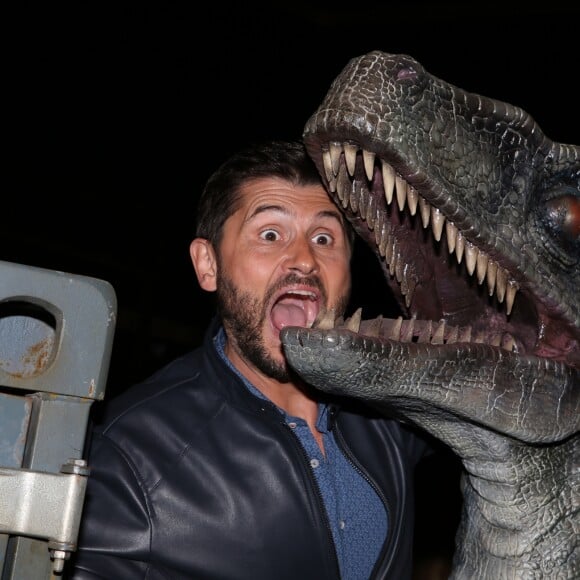 Christophe Beaugrand à l'exposition "Jurassic World" à la Cité du Cinéma. Saint-Denis, le 12 avril 2018. © Denis Guignebourg/Bestimage