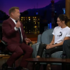 Victoria Beckham sur le plateau du Late Late Show with James Corden (CBS) le 12 avril 2018 à Los Angeles.