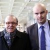 Les avocats de Laura Smet Hervé Témime et Emmanuel Ravannas lors de l'audience du procès de l'héritage de Johnny Hallyday au tribunal de Nanterre le 30 mars 2018. © Stéphane Lemouton / Bestimage