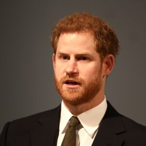 Le prince Harry lors du Commonwealth Youth Forum à Londres le 16 avril 2018, au centre de conférences Reine Elizabeth II.