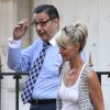 Johnny Hallyday et Laeticia Hallyday en compagnie de leur avocat Me Ardavan Amir-Aslani qui plaide ce vendredi 30 mars 2018 au tribunal de grande instance de Nanterre.