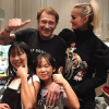 Johnny et Laeticia Hallyday avec leurs filles Jade et Joy. Octobre 2017.