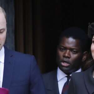 La duchesse Catherine de Cambridge, enceinte de huit mois, à Windsor le 31 mars 2018 lors de la messe de Pâques à laquelle la famille royale à assisté en la chapelle St George.