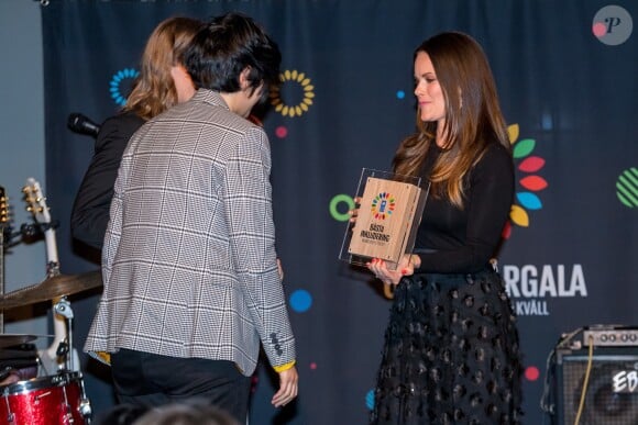 La princesse Sofia de Suède le 17 avril 2018 au Musée de la photographie de Stockholm pour le gala de printemps du Programme de développement des Nations unies.