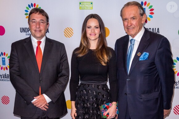 La princesse Sofia de Suède le 17 avril 2018 au Musée de la photographie de Stockholm pour le gala de printemps du Programme de développement des Nations unies.
