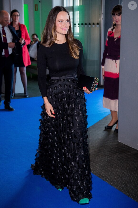 La princesse Sofia de Suède le 17 avril 2018 au Musée de la photographie de Stockholm pour le gala de printemps du Programme de développement des Nations unies.