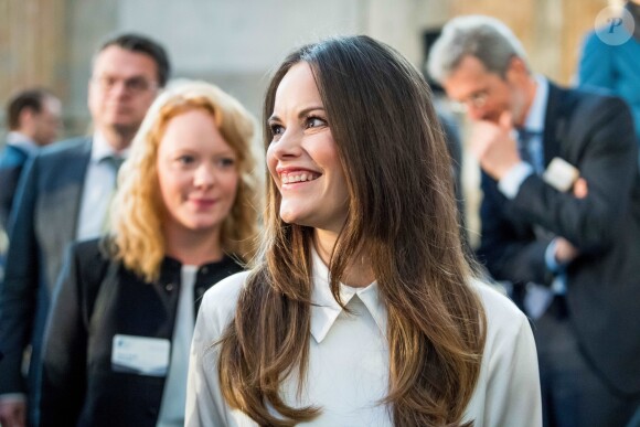 La princesse Sofia de Suède participait le 9 avril 2018 au Global Child Forum organisé au palais royal à Stockholm.