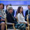 La princesse Sofia de Suède participait le 9 avril 2018 au Global Child Forum organisé au palais royal à Stockholm.