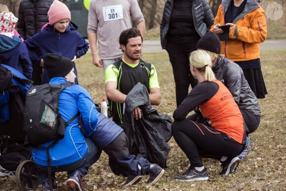 Le prince Carl Philip de Suède lors de la course caritative de l'association Lille Barnet dont il est le parrain, le 15 avril 2018 à Stockholm.