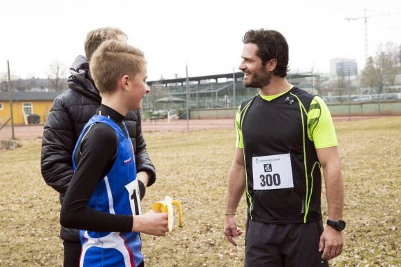 Le prince Carl Philip de Suède lors de la course caritative de l'association Lille Barnet dont il est le parrain, le 15 avril 2018 à Stockholm.