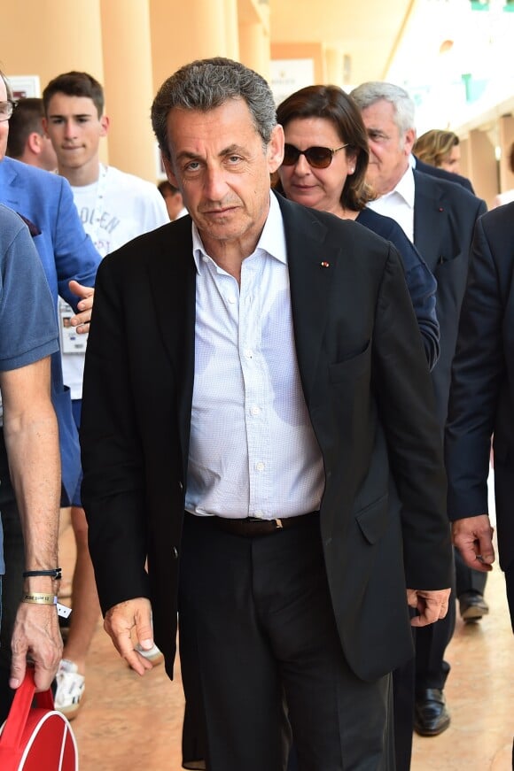 Nicolas Sarkozy au Monte-Carlo Country Club lors du Rolex Monte-Carlo Masters 2018 à Roquebrune Cap Martin, France, le 21 avril 2018. © Bruno Bébert/Bestimage