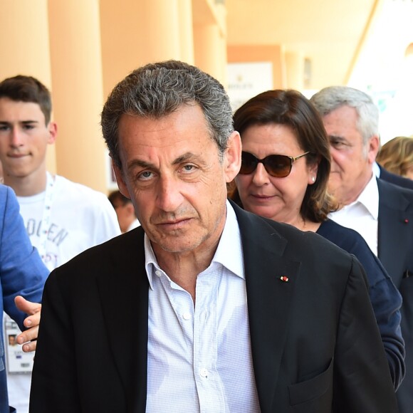 Nicolas Sarkozy au Monte-Carlo Country Club lors du Rolex Monte-Carlo Masters 2018 à Roquebrune Cap Martin, France, le 21 avril 2018. © Bruno Bébert/Bestimage